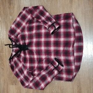 (M) Warehouse One Plaid Metallic Velvet Trim Coastal Cowgirl Farmhouse Western